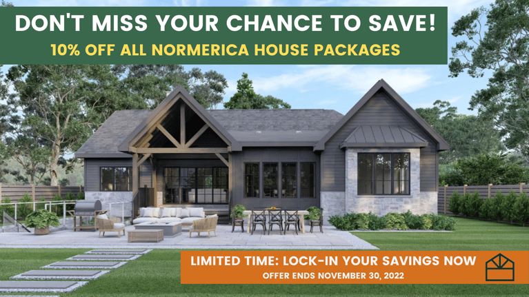 2022 Fall Sale: Save 10% on ALL Normerica Timber Frame House Packages
